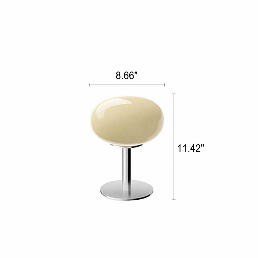 Nordic Vintage Cream Round Glass 1-Light Table Lamp Lumendat