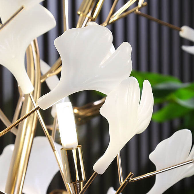 Nordic Romantic Ginkgo Leaf Decorative Acrylic Iron 5-Light Standing Floor Lamp Lumendat
