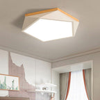 Contemporary Scandinavian Iron Acrylic Polygon LED Flush Mount Ceiling Light for Bedroom