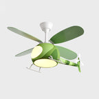 Lumendat Contemporary Creative Iron Cartoon Planes LED Downrods Ceiling Fan Light for Bedroom Lumendat
