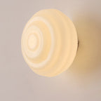 Nordic Cream Wave Round Glass Lampshade 1-Light Wall Sconce Lamp