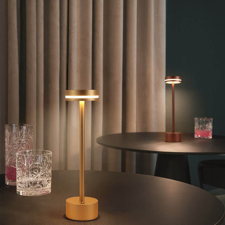 Modern Minimalist Cylindrical Metal Acrylic USB LED Table Lamp Lumendat