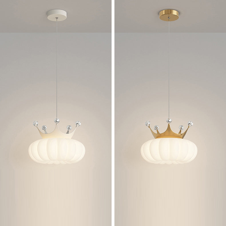 Lumendat Contemporary Creative Kids Cloud Crown Iron PE Crystal LED Pendant Light For Bedroom Lumendat