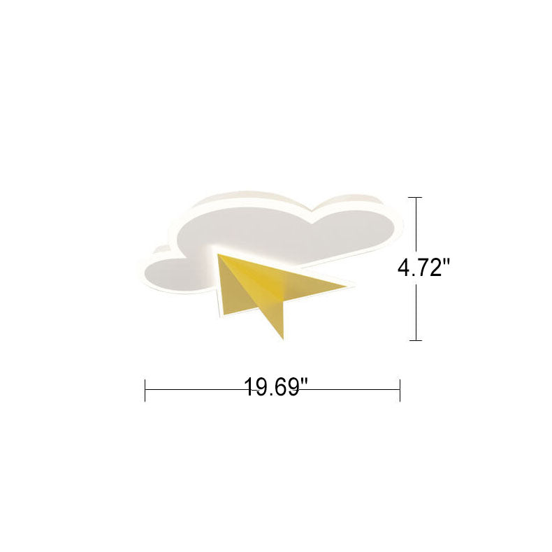 Lumendat Creative Cartoon Clouds Airplane LED Kids Flush Mount Ceiling Light Lumendat