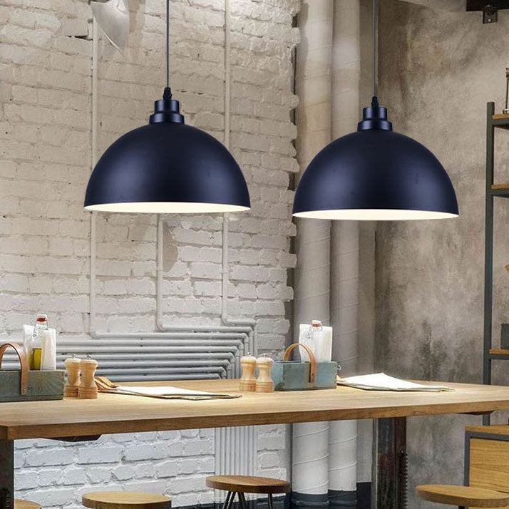 Industrial Simple Iron Dome Pot Lid 1-Light Pendant Light