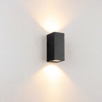 Modern Simple Outdoor Waterproof Aluminum Glass Cylinder 2-Light Wall Sconce Lamp