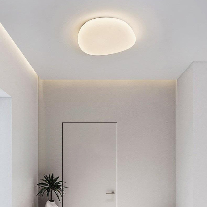 Modern Minimalist Pebble Shape Acrylic Hardware LED Flush Mount Ceiling Light For Bedroom Lumendat