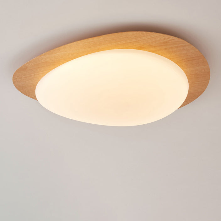 Contemporary Scandinavian Pebble Shape Iron Acrylic LED Flush Mount Ceiling Light for Bedroom