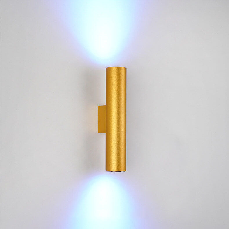 Simple Aluminum Cylindrical 2-Light Wall Sconce Lamp