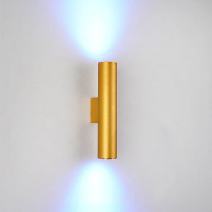 Simple Aluminum Cylindrical 2-Light Wall Sconce Lamp
