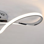 Modern Minimalist Spiral Twisted Aluminum Silicone LED Semi-flush Mount Ceiling Light for Bedroom