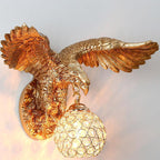 European Creative Resin Eagles Crystal Shade 1-Light Wall Sconce Lamp Lumendat