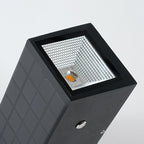 Modern Solar Black Rectangular Die-Cast Aluminum Solar LED Outdoor Wall Light Lumendat
