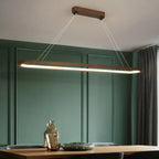 Modern Chinese Solid Wood Round Ring Frame Island Light LED Chandelier Lumendat