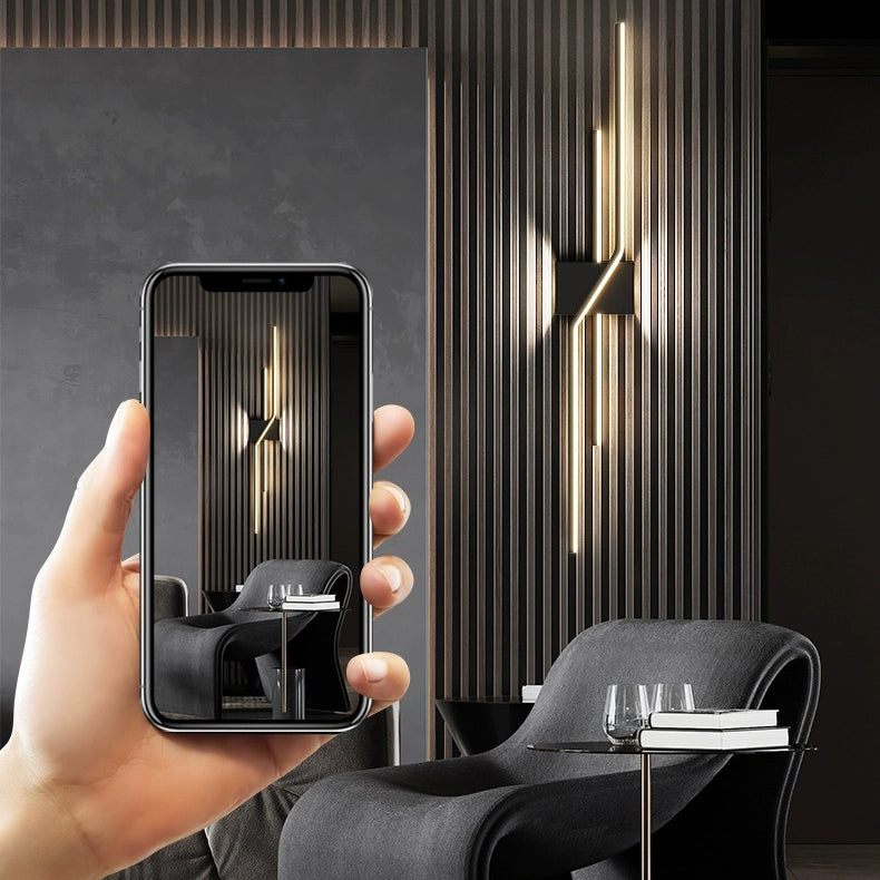 Modern Minimalist Aluminum Geometric Long Straight Line LED Wall Sconce Lamp For Living Room Lumendat