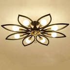 Nordic Light Luxury Wrought Iron Crystal 6/8-light Flush Mount Ceiling Light BulbSquare