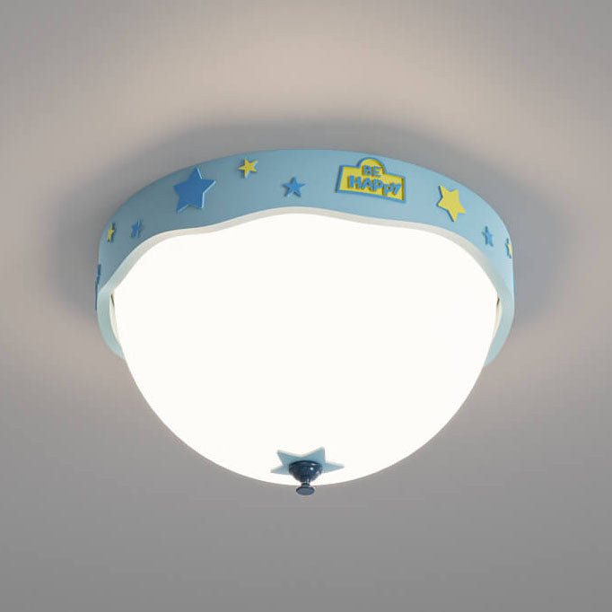 Lumendat Contemporary Creative Acrylic Cartoon Semicircle LED Flush Mount Ceiling Light For Bedroom Lumendat