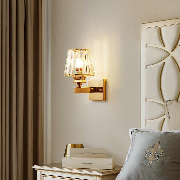 Modern Minimalist Oval Cylinder Hardware Crystal 1-Light Wall Sconce Lamp For Bedroom Lumendat