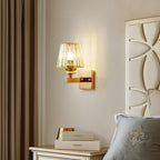 Modern Minimalist Oval Cylinder Hardware Crystal 1-Light Wall Sconce Lamp For Bedroom Lumendat