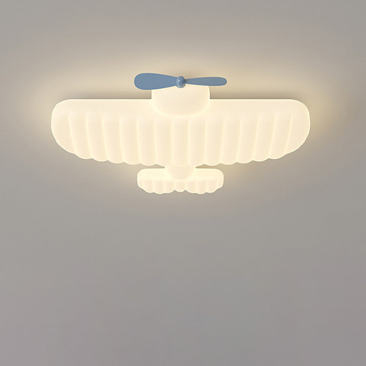 Lumendat Contemporary Creative Kids Airplane Iron PE LED Flush Mount Ceiling Light For Bedroom Lumendat