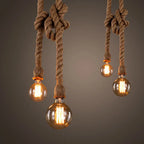 Industrial Hemp Rope Hanging 1/2-light Pendant Light modern luxury lighting fixture