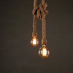 Industrial Hemp Rope Hanging 1/2-light Pendant Light Lumendat
