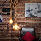 Industrial Hemp Rope Hanging 1/2-light Pendant Light Lumendat