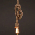 Industrial Hemp Rope Hanging 1/2-light Pendant Light Lumendat