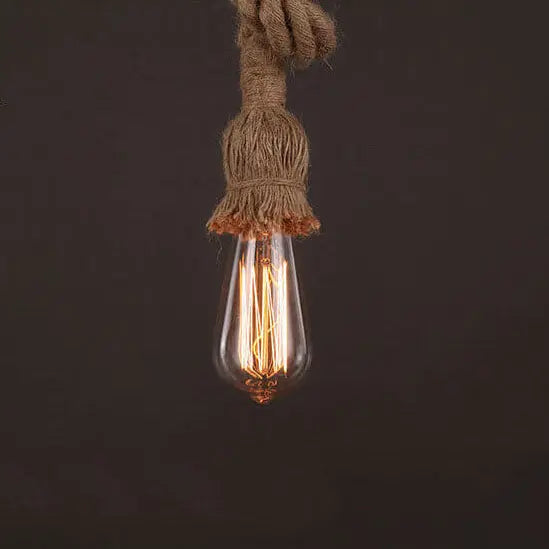 Industrial Hemp Rope Hanging 1/2-light Pendant Light Lumendat
