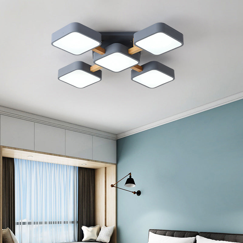 Lumendat Modern Acrylic Small Cube Combination LED Flush Mount Light Lumendat