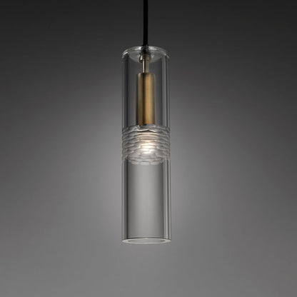 Modern Crystal Cylinder Shape 1-Light Pendant Light