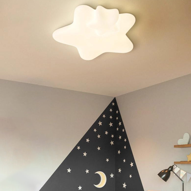 Lumendat Modern Art Deco Kids PE Iron Star Moon LED Flush Mount Ceiling Light For Bedroom Lumendat