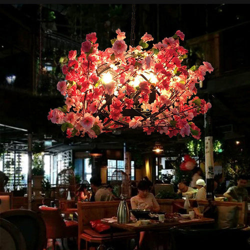 Creative Colorful 3-light Globe Flower Chandelier – Pink, Yellow & Blue