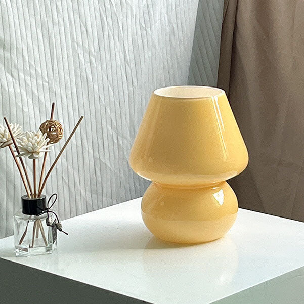Modern Minimalist Striped Mushroom Glass 1-Light Table Lamp Lumendat