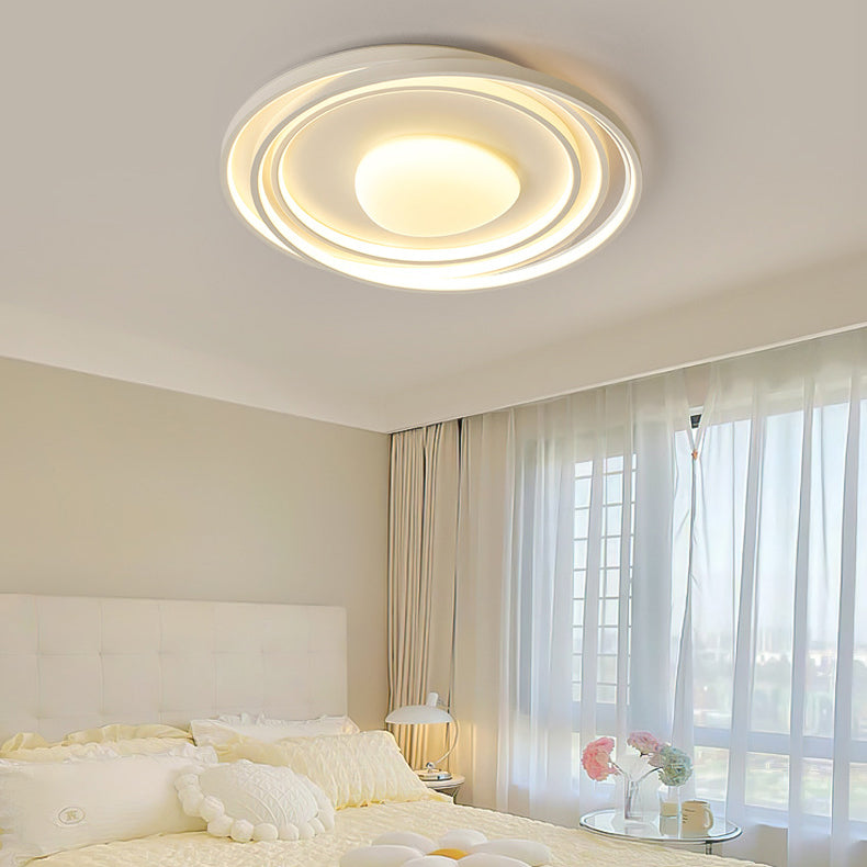 Modern Minimalist Round Iron Acrylic LED Flush Mount Ceiling Light for Living Room