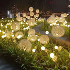 Solar Dandelion Aluminum Wire Globe Light LED Outdoor Waterproof Luminous Garden Insert Ground Landscape Light Lumendat