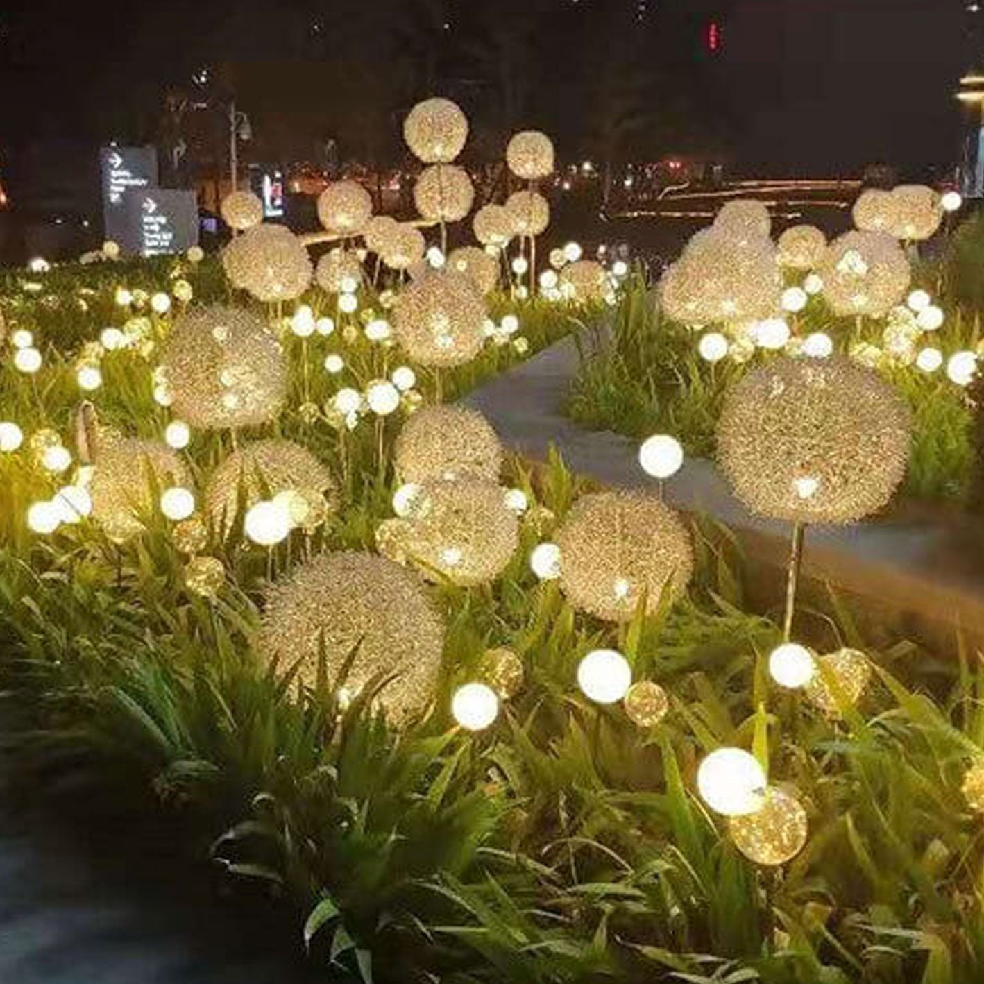 Solar Dandelion Aluminum Wire Globe Light LED Outdoor Waterproof Luminous Garden Insert Ground Landscape Light Lumendat