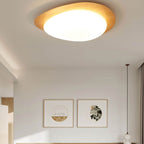 Nordic Iron Wood Grain Pebble LED Flush Mount Ceiling Light Lumendat