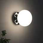 Modern Vintage Minimalist Iron Glass Round Head 1-Light Wall Sconce Lamp