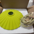 Modern Macaron Cement Scalloped Shade 1-light Pendant Light for Living Room Lumendat