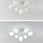 Modern Art Deco Tulip Flower Design 3/7/11/13 Light Semi-Flush Mount Ceiling Light For Living Room