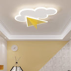 Lumendat Modern Art Deco Kids Iron Acrylic Cloud Plane LED Flush Mount Ceiling Light For Bedroom Lumendat