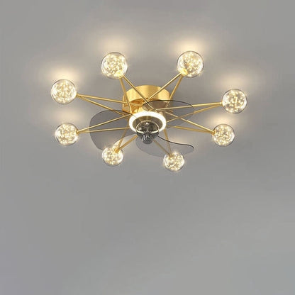 Modern Minimalist Creative Star LED Flush Mount Ceiling Fan Light