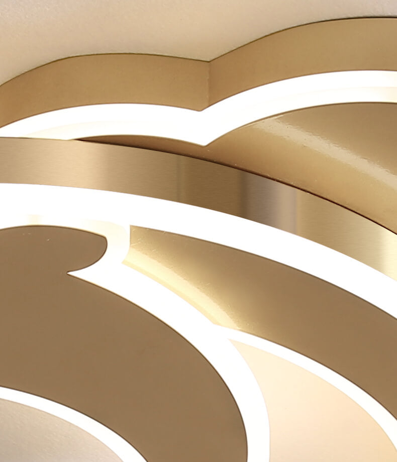 Lumendat Modern Creative Golden Dolphin Iron LED Flush Mount Ceiling Light Lumendat