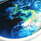 Modern Art Deco Planet Earth Round Silicon Iron LED Flush Mount Ceiling Light for Living Room