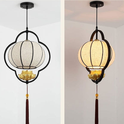 Chinese Retro Light Luxury Wrought Iron 1-light Pendant Light
