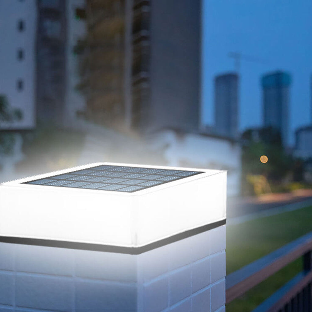 Modern Solar RGB Square Post Head Light Outdoor Garden Landscape Light Lumendat