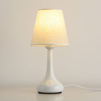 Nordic Vintage Pure Black White Iron Fabric 1-Light Table Lamp Lumendat