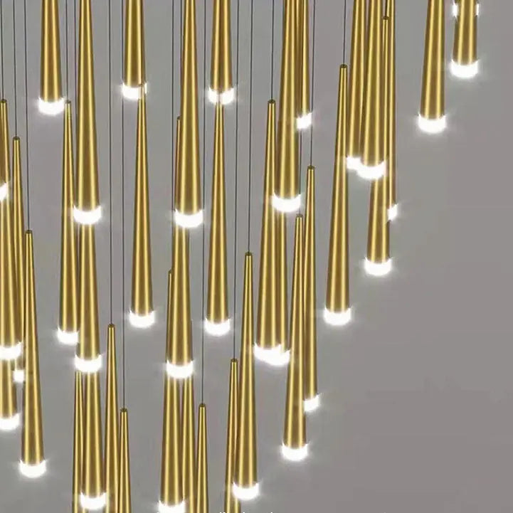 Modern Minimalist Tapered Tube Iron Acrylic LED Island Light Chandelier BulbSquare