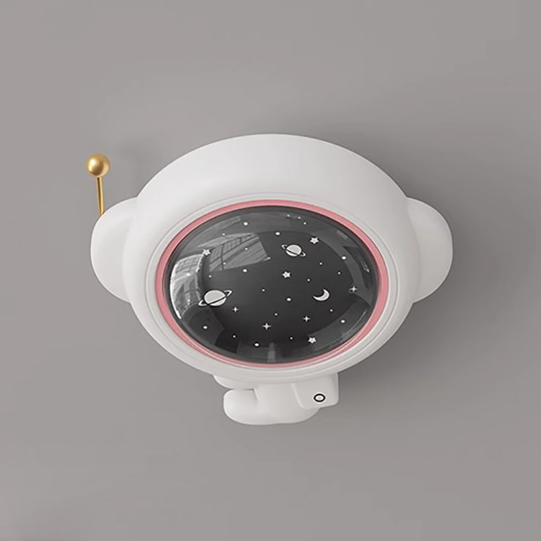 Lumendat Modern Art Deco Kids Iron PE Astronaut Round LED Flush Mount Ceiling Light For Bedroom Lumendat